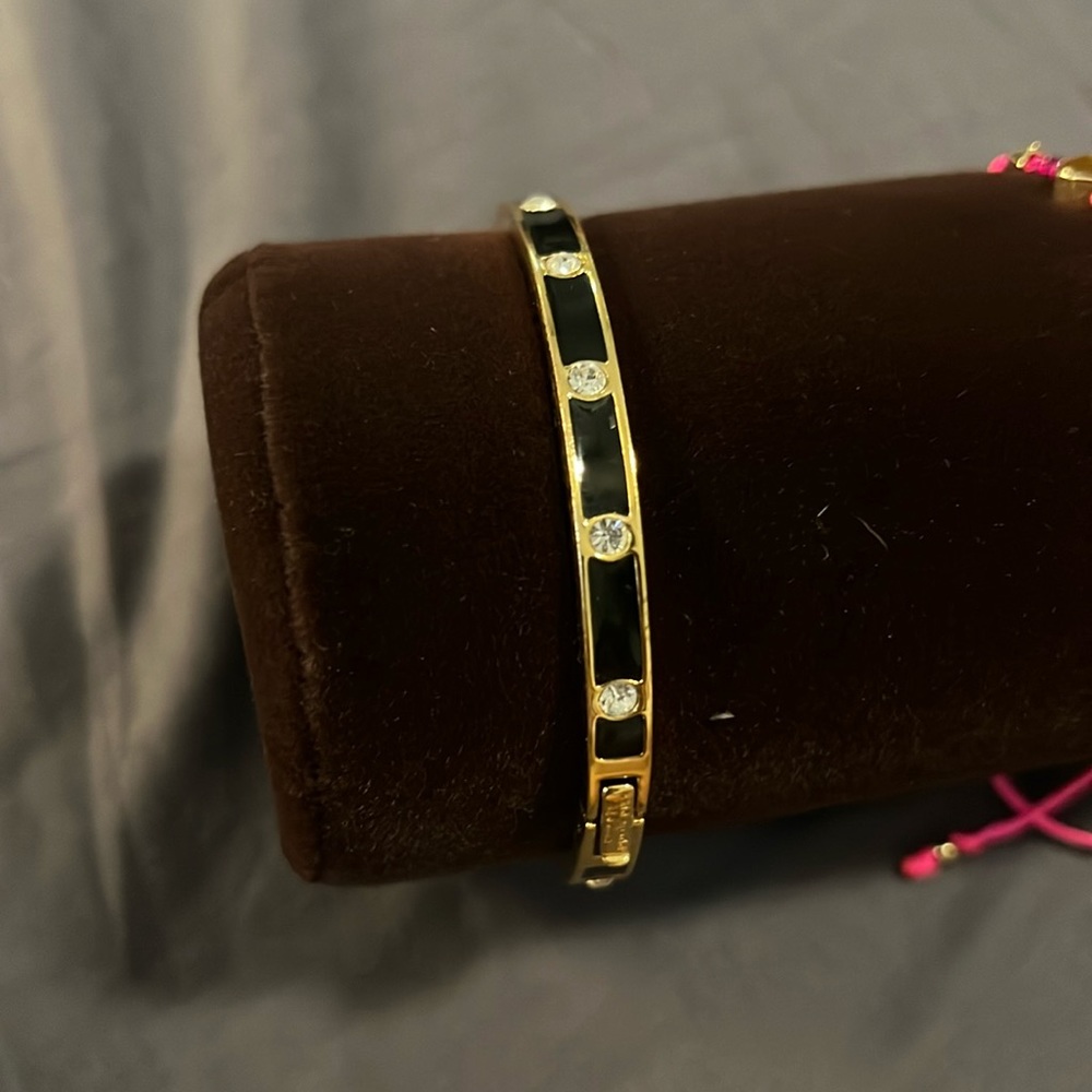 Kate Spade Enamel Bracelet. Gold Plated Metal/ CZ with working clasp.